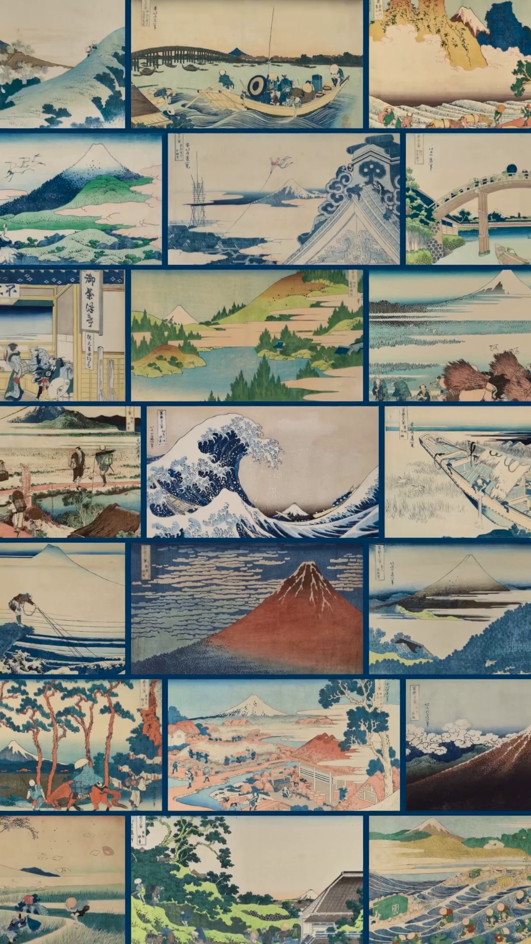 Christie's New York auctioned a complete set of Hokusai's 36 Views of Mount Fuji