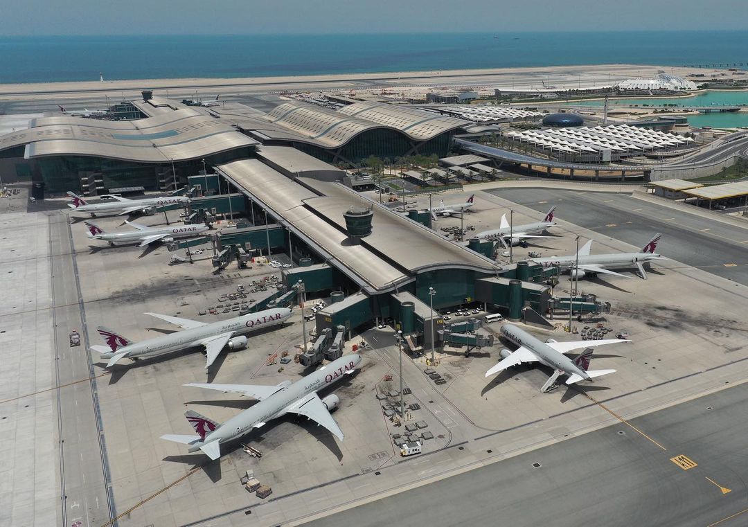 A bird's-eye view of the Hamad International Airport