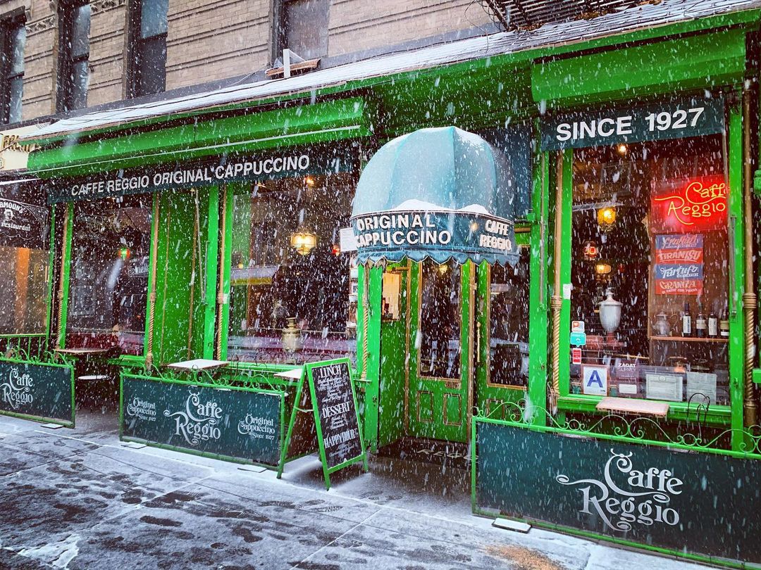 Caffe Reggio while it’s snowing