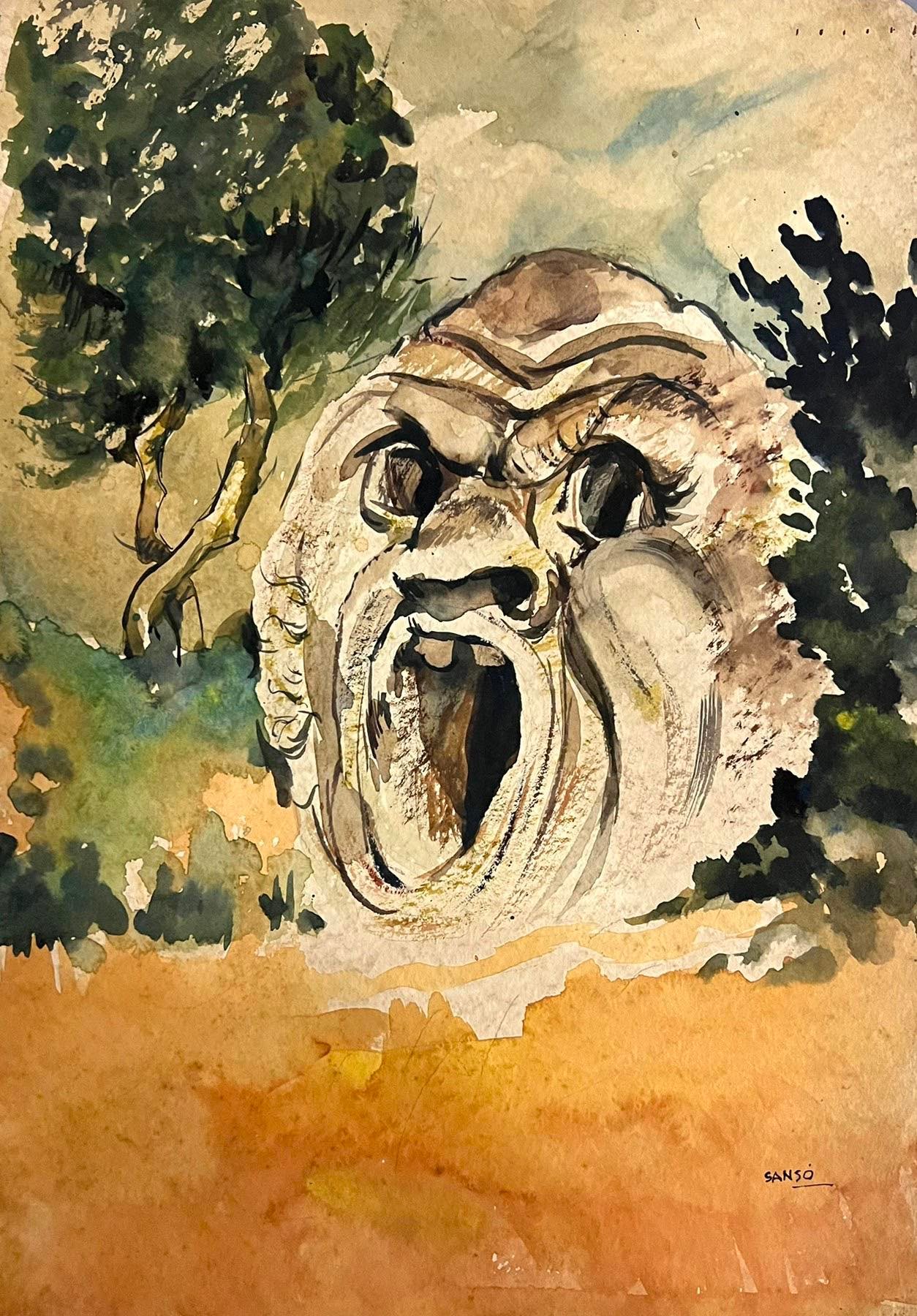 "A Bomarzo Monster" (1952, watercolor) by Sansó 