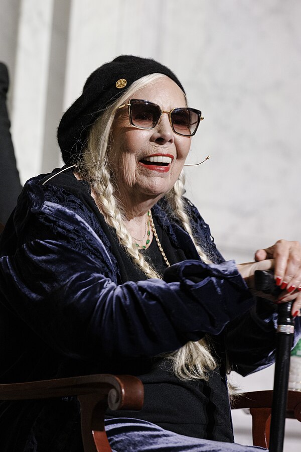 Joni Mitchell in 2023/Photo from Library of Congress Life via Wikimedia Commons