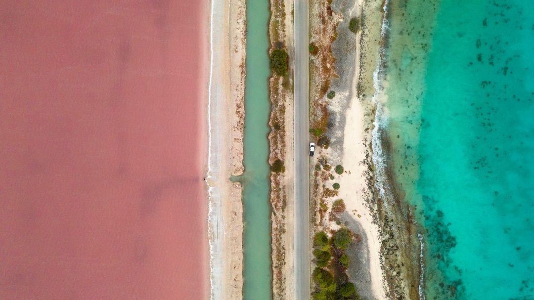 Pink sands at Bonaire's southern region
