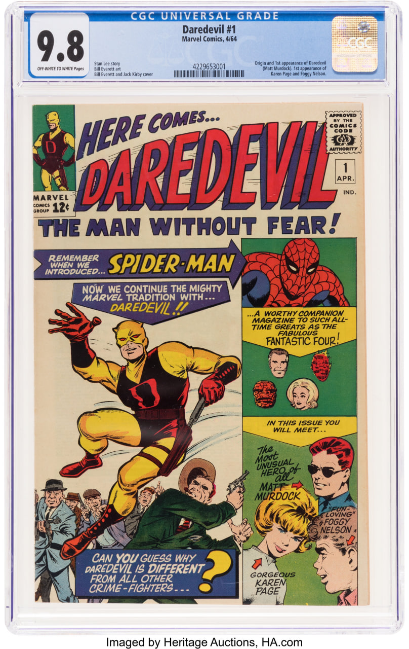 “Daredevil No. 1” was part of Heritage Auctions’ Comics and Memorabilia lot and sold for $360,000