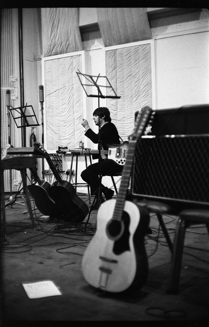Paul McCartney with the Framus