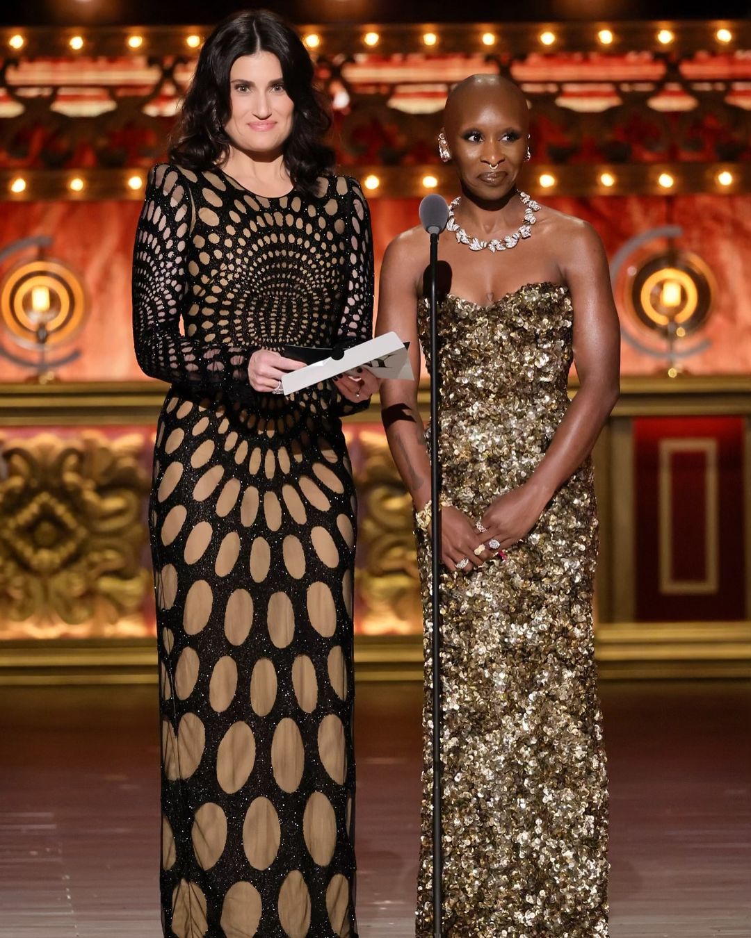 Idina Menzel and Cynthia Erivo at the Tony Awards