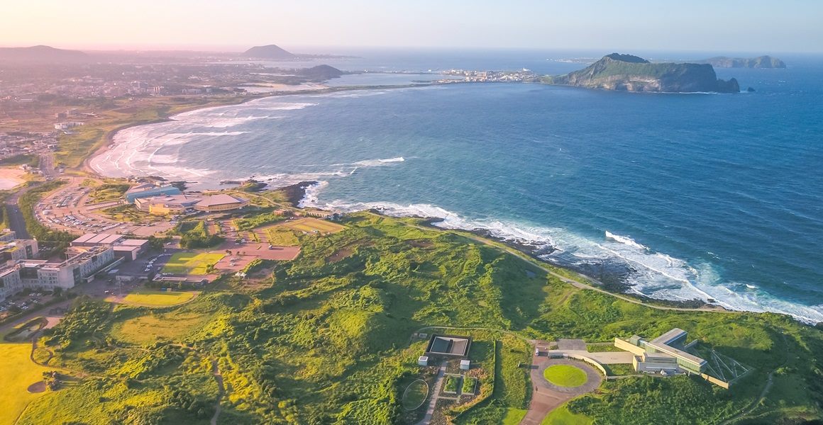 An aerial view of Jeju Island, Korea’s smallest special autonomous province