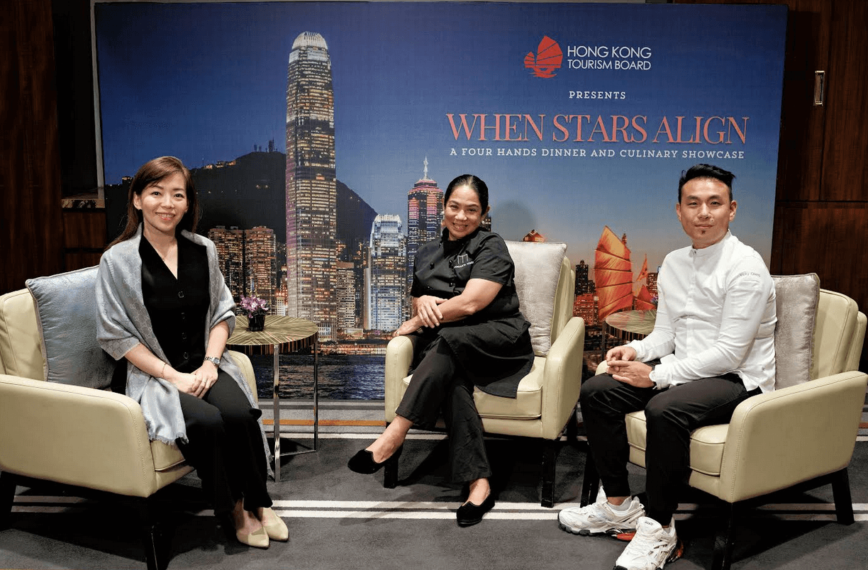 L-R: HKTB Regional Director of SEA Ms. Liew Chian Jia, Chef Margarita Forés, and Chef Vicky Cheng