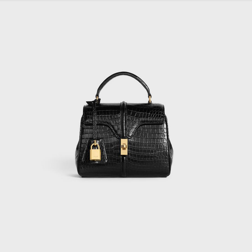 The CELINE Mini 16 and Claude Chain Shoulder Bag, both in Noir/