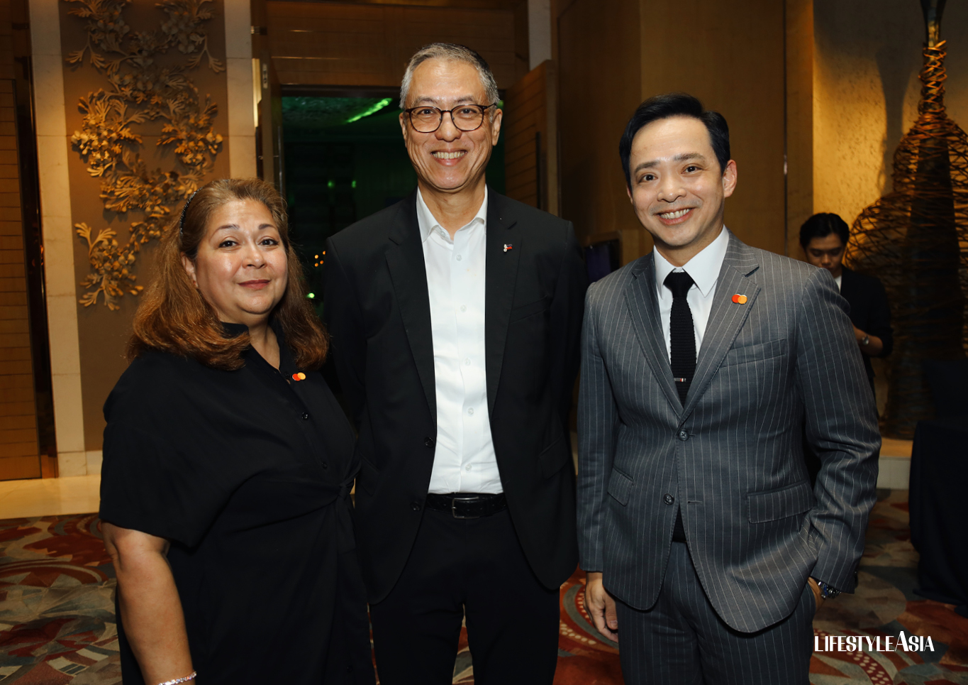 Judith Marie Dayrit (Mastercard), Michael Tan (PNB), and Mike Miranda (Mastercard)