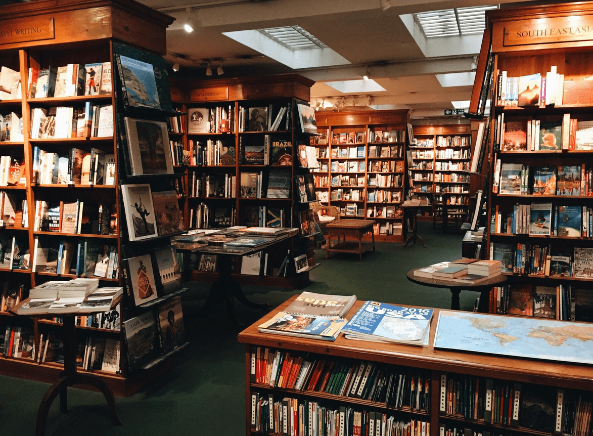 Inside Daunt Books in Marylebone High Street, London